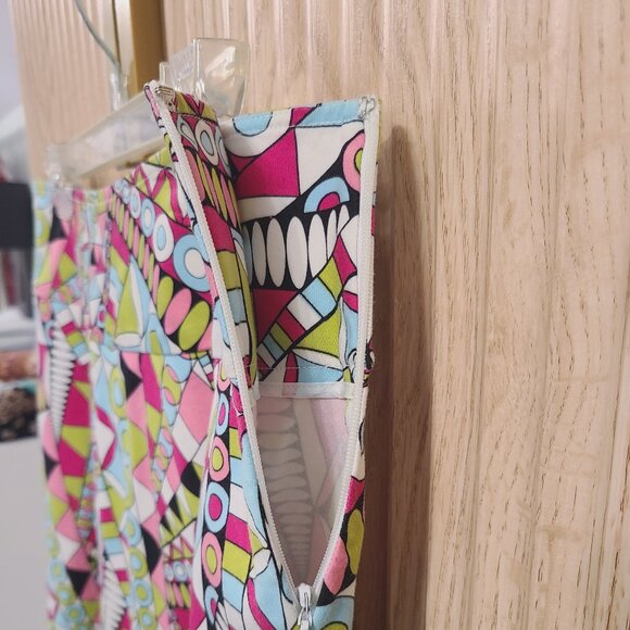 Caslon Geometric Print A-Line Skirt Size 10 – Colorful & Bold Cotton Blend - Picture 3 of 8